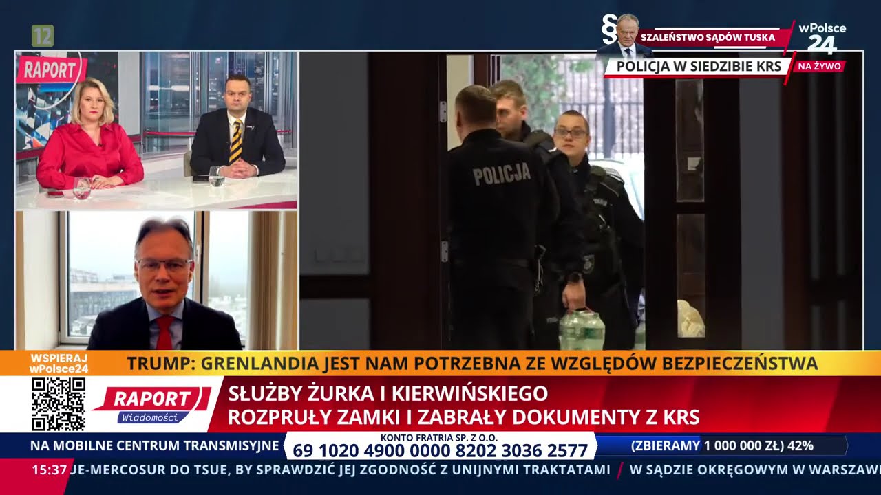 Zamach Tuska i Żurka na KRS! Oto kogo namierzyliśmy! ZDJĘCIE policjantów blokujących wejście do KRS!