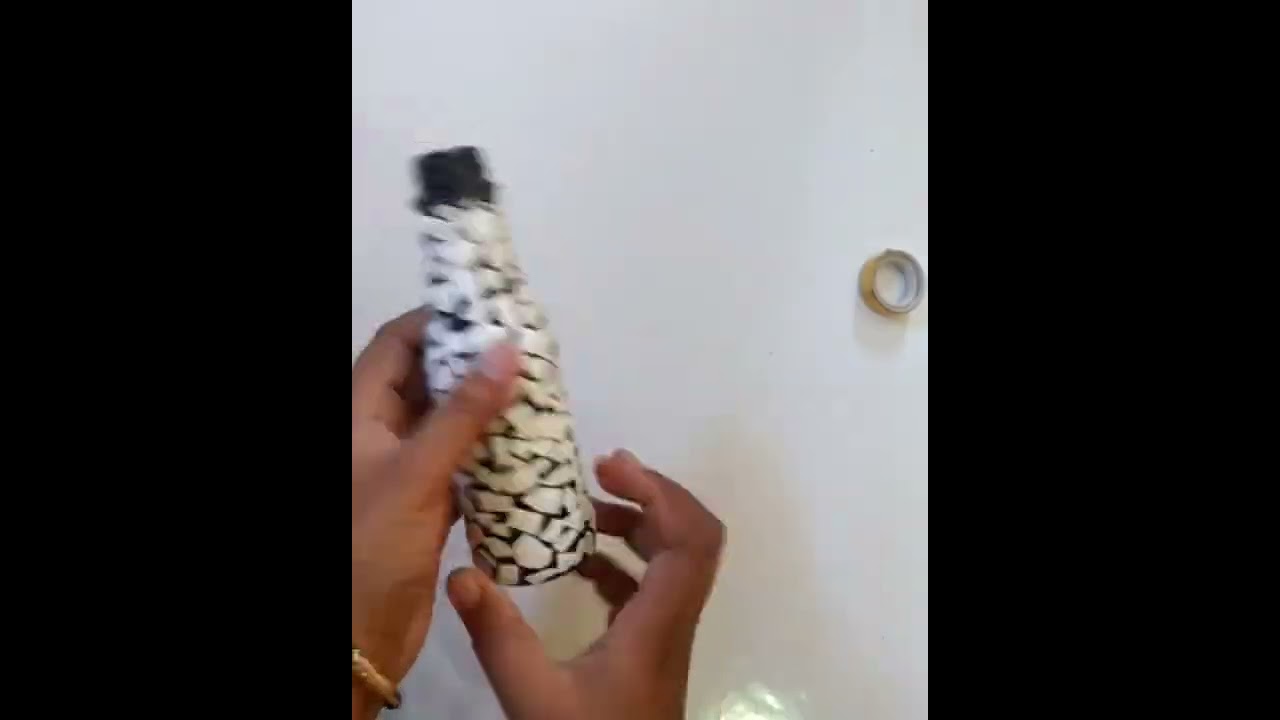 egg shells & bottle craft