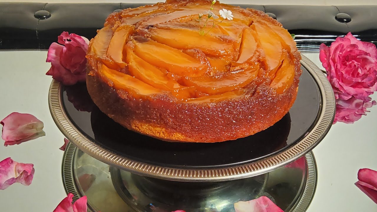 #GÂTEAU RENVERSÉ À LA MANGUE 🥭 CARAMÉLISÉ