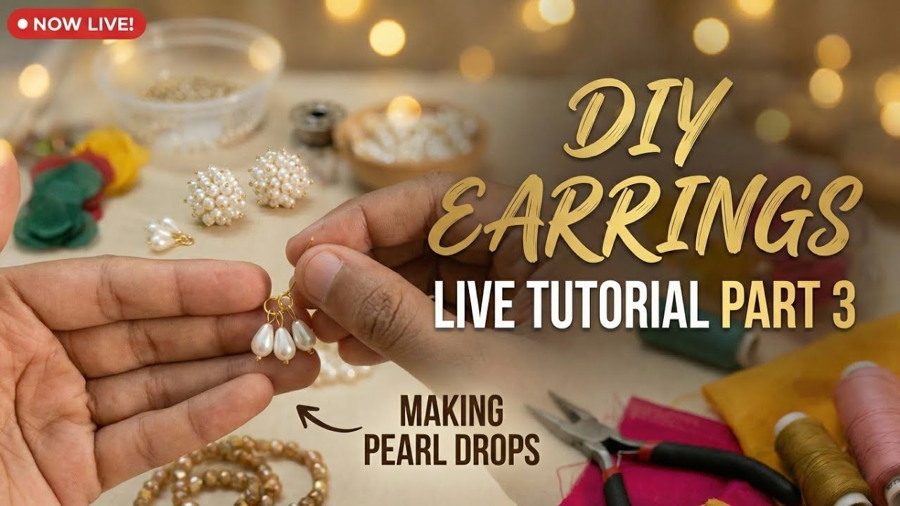 Pearl Statement Earrings Series – Part 4 | Adding Petals & Dangles 🌸