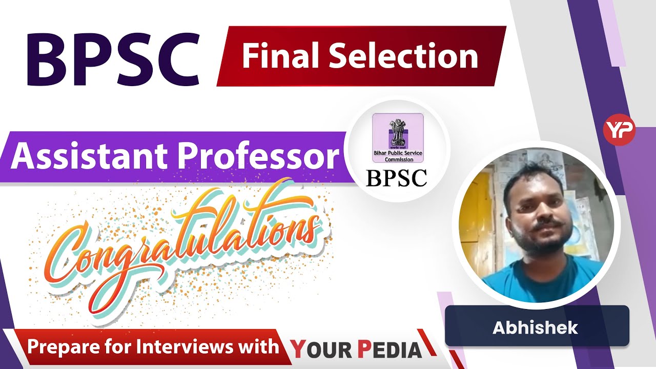 Congratulations for Final selection in BPSC Assistant professor Abhishek | Electrical AP