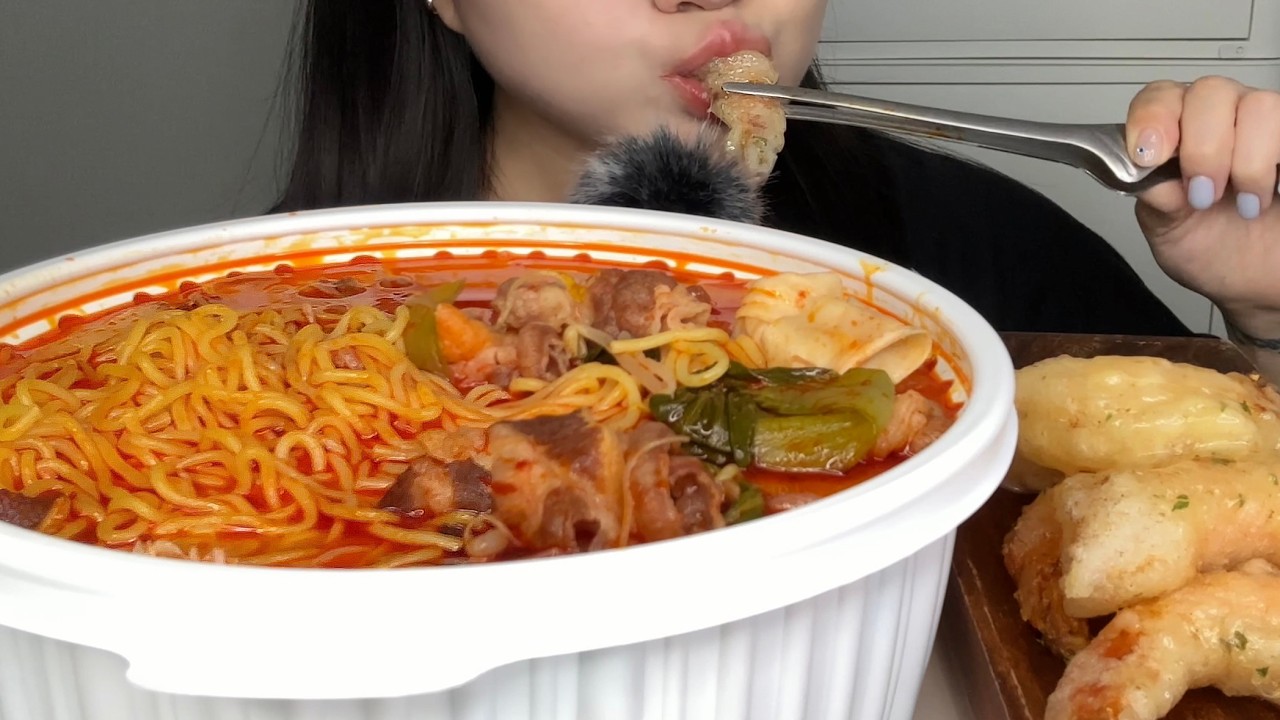 소림마라 마라탕 4단계에 크림통새우 꿔바로우🥵🔥 먹방! Spicy Malatang & Cream Shrimp Guobaorou ASMR MUKBANG