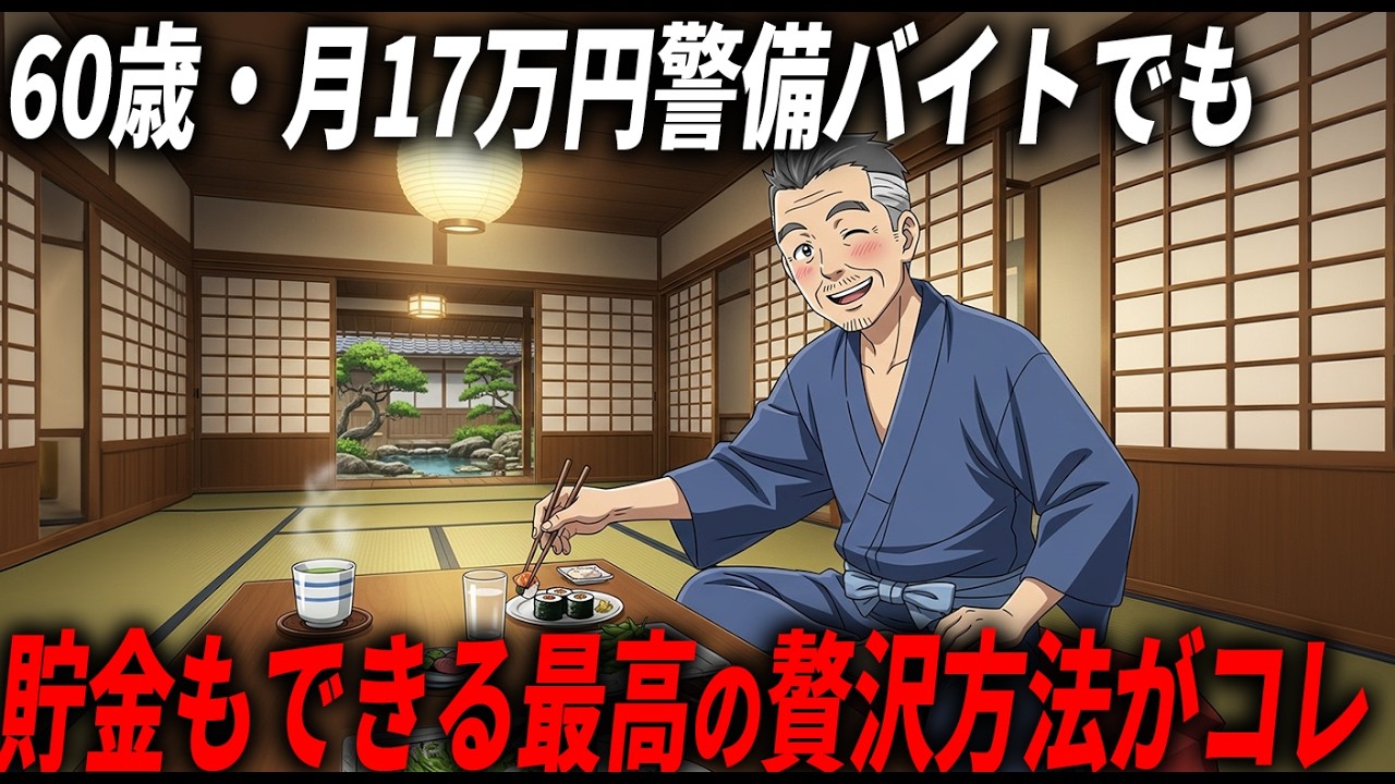 【嫌でも月3万貯まる】月収17万円警備バイトのおじさんでも、貯金しつつ最高の贅沢を過ごせる方法