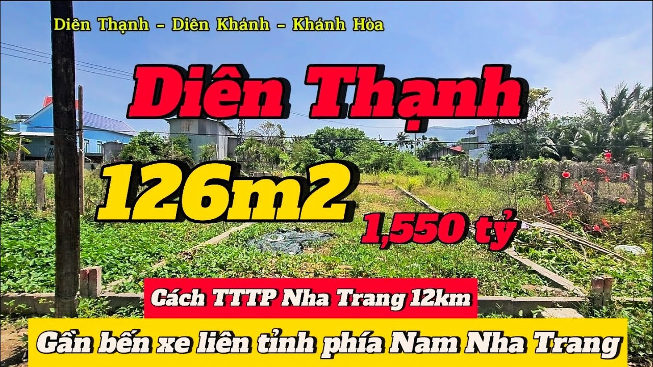126m2 chỉ 1ty550 gần bến xe liên tỉnh #đất_thổ_cư #bdskhanhhoa #bdsdienkhanh #dienkhanh #bds 