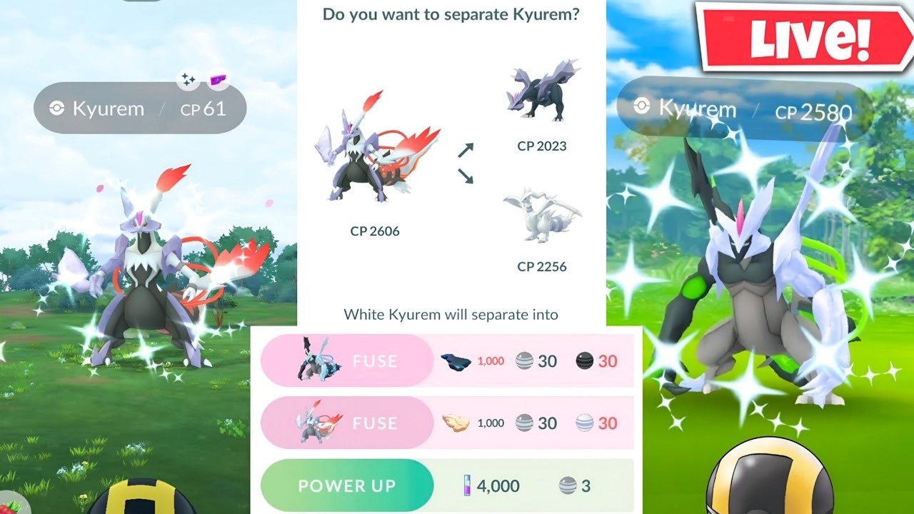 Hunting✨️Shiny Black & White Kyurem On Road To Kalos in Pokemon Go