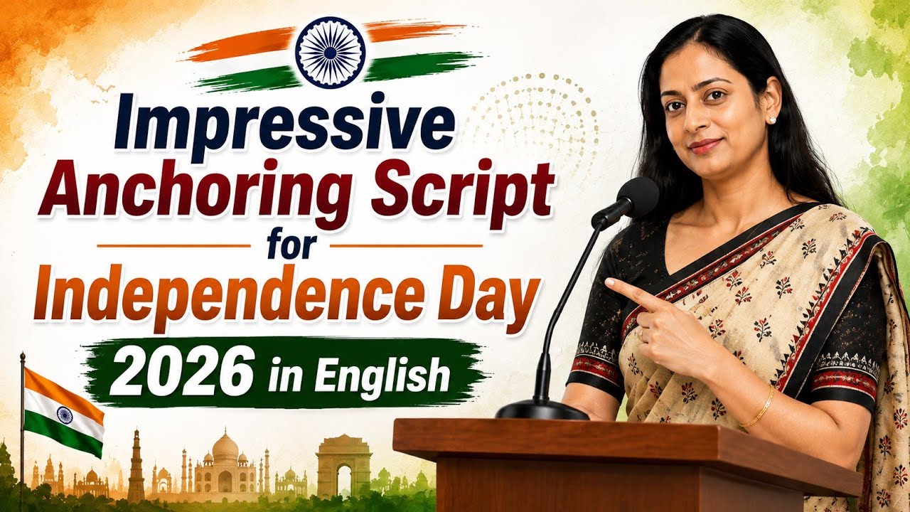 Anchoring Script for Independence Day 2026 in School by Students | 15th August Anchoring Script 2026