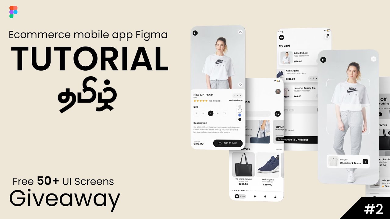 How to Design a Ecommerce Mobile App in Figma  | Part 2 | UI/UX Design Tutorial | Fs creation