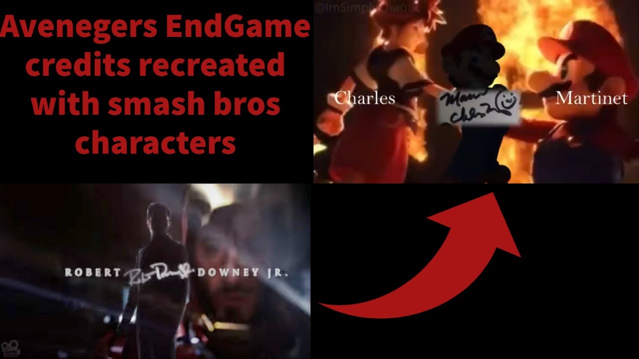 ( AMV ) Avengers Endgame Credits but with Smash Characters | Smash Ultimate Tribute