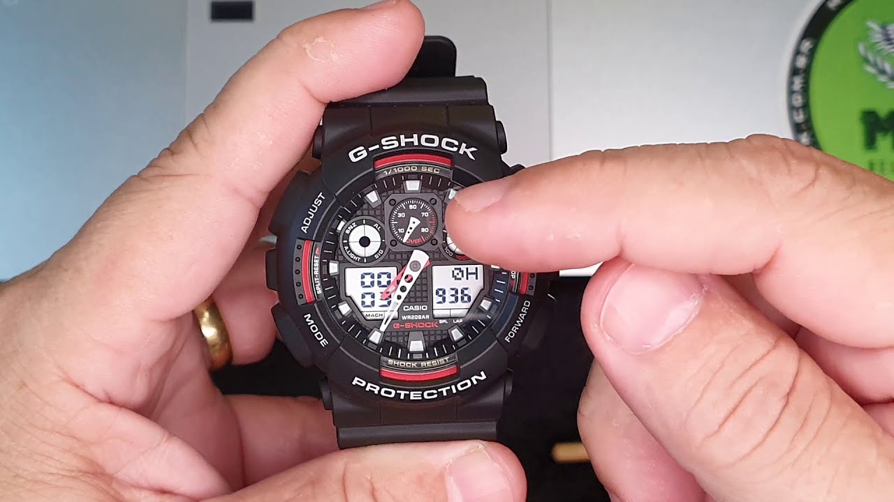 CASIO G-SHOCK GA-100 COM TAQUIMETRO (CÁLCULO DE VELOCIDADE COM DISTÂNCIA A SER INSERIDA)