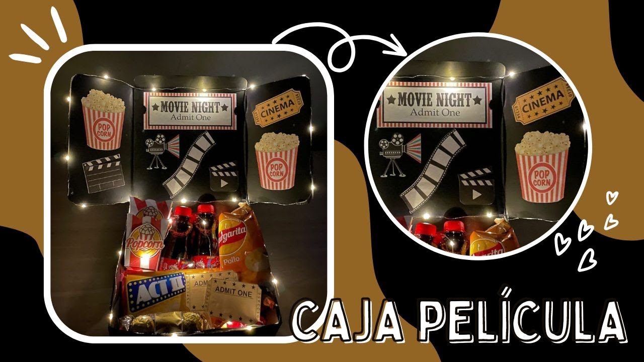 DIY| 🎬 REGALO SAN VALENTÍN |CAJA DE CINE PARA TU NOVI@| TUTORIAL + MOLDES ✂