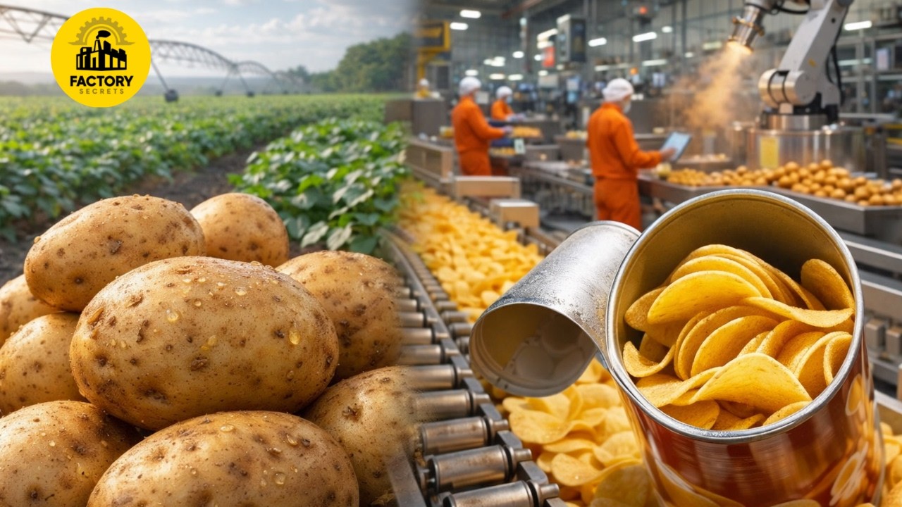 From Raw Potatoes to Iconic Stacked Chips – The Pringles Factory Process Revealed