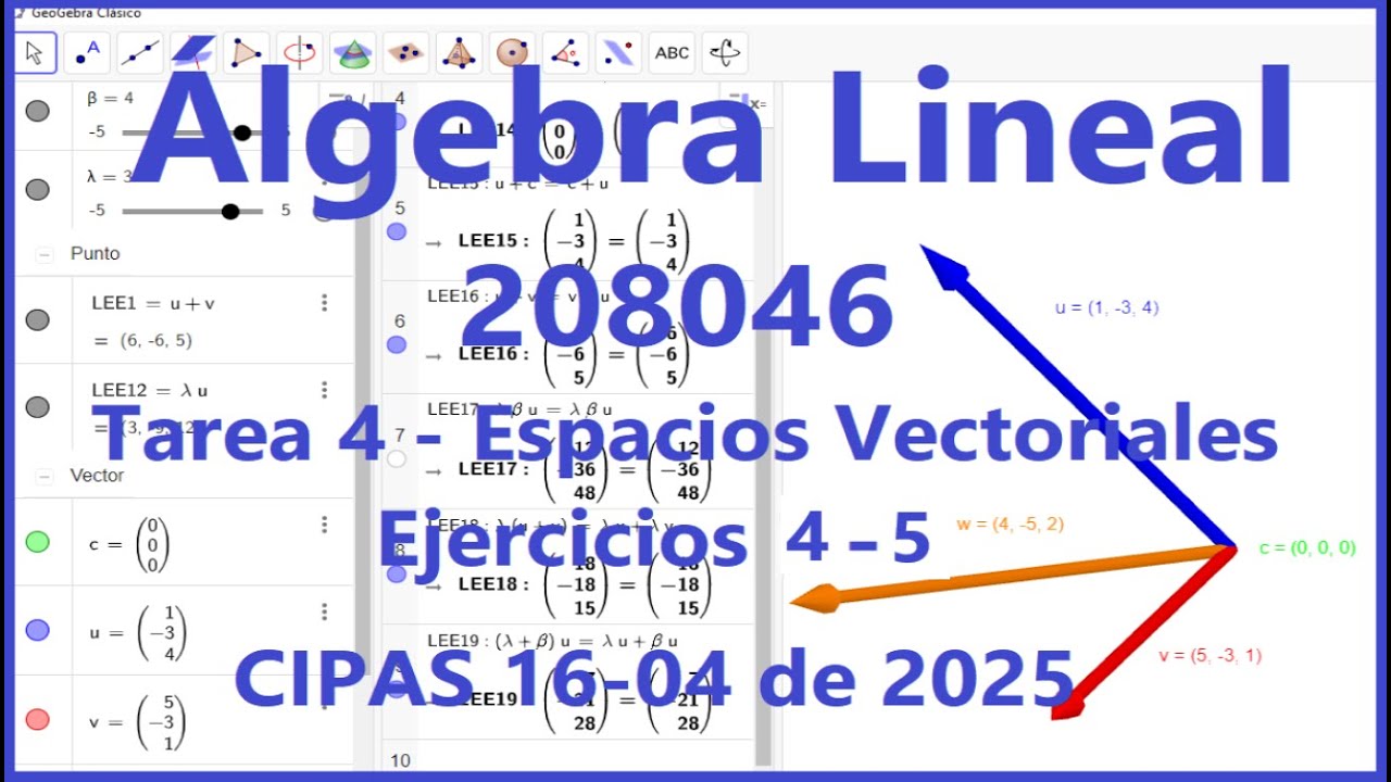 CIPAS Álgebra Lineal – 208046 – Tarea 4 – Espacios Vectoriales - E4-5