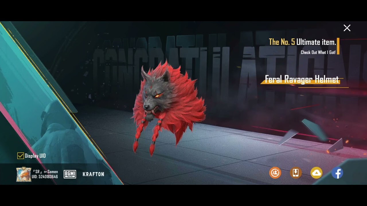 Only 10 UC ultimate Feral Ravager helmet 🔥🔥🔥🔥