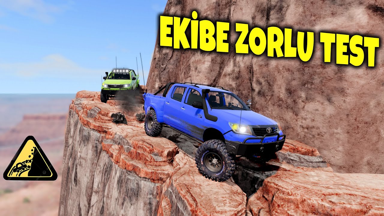 UÇURUMUN DİBİNDE EKİBE ZORLU TEST OFF-ROAD ZAMANI / BeamNG.drive