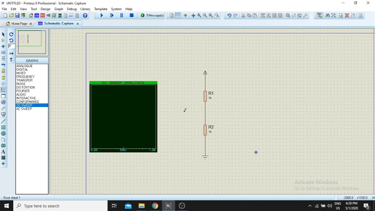 Parametric Sweep in Proteus using DC Sweep (change the value of the resistor)