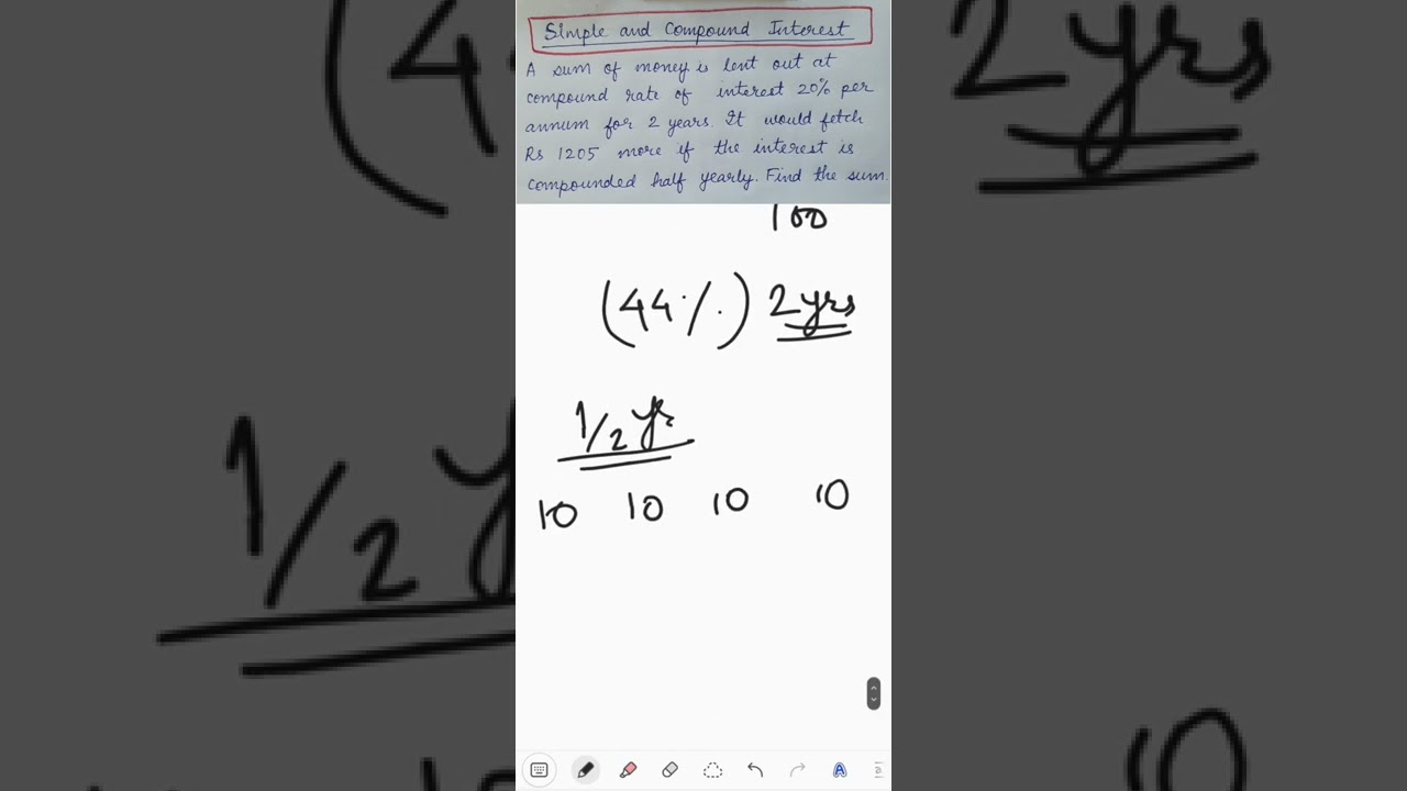 Simple and Compound interest question on difference between 2 years and half yearly @EducationalDigest