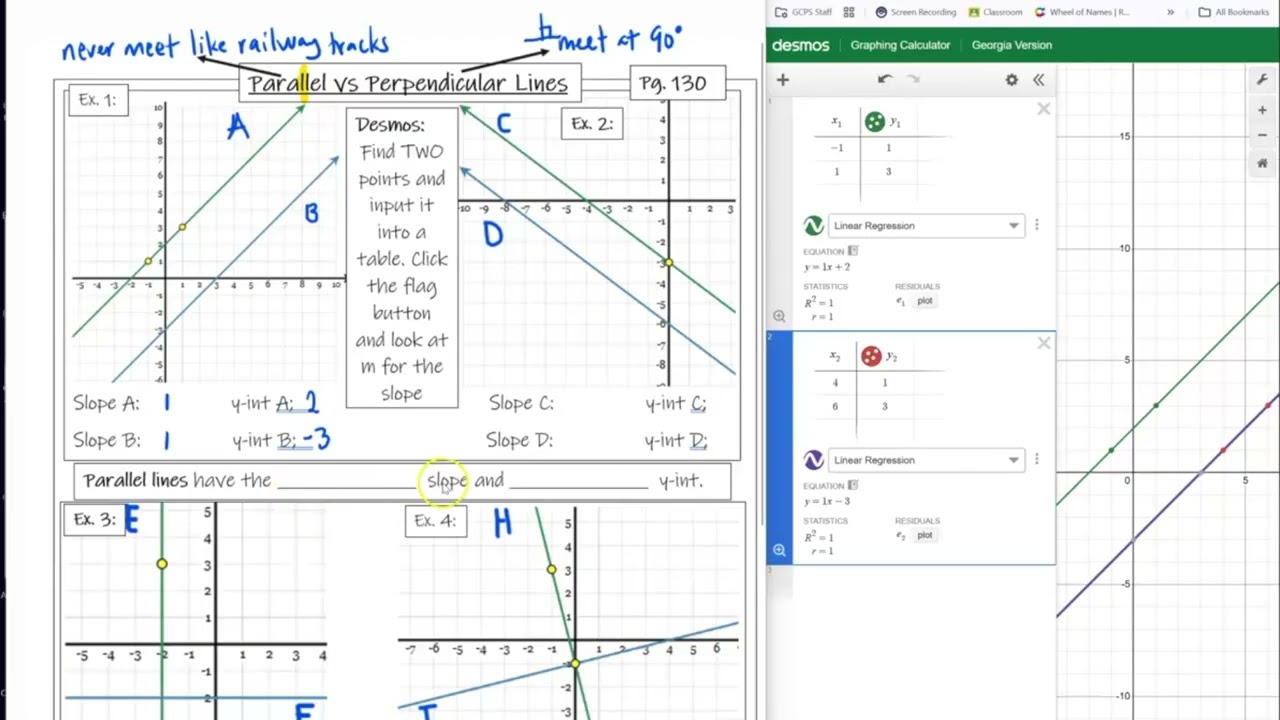 Intro  to Parallel v Perpendicular Slopes
