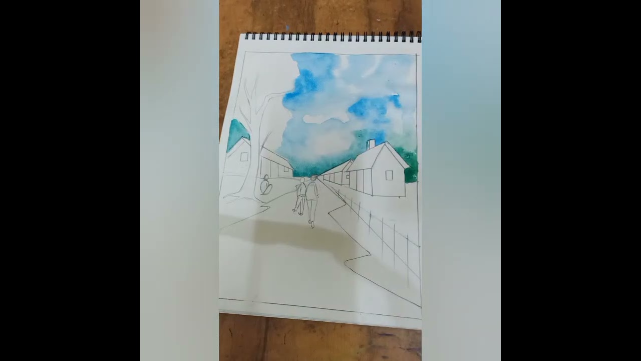 1 point perspective painting part -I 