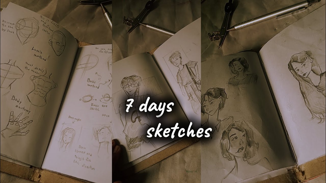 7 days sketches ✨ | sketch techniques 