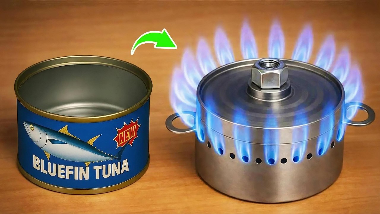No Gas, No Wood 😱!! Turn One Tuna Can Into a Powerful Mini Stove 🔥