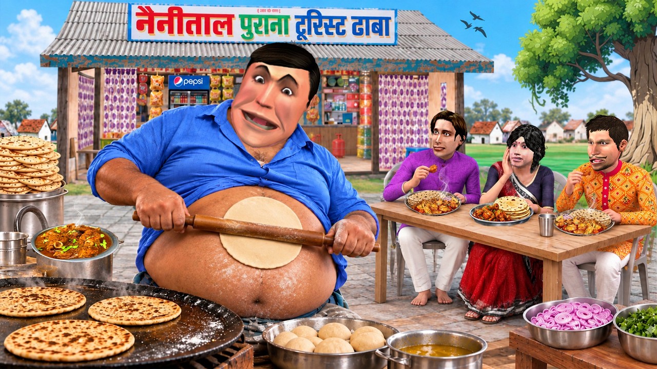 Purana Dhaba Motu Makes Paratha Using His Belly Funny Video Hindi Kahaniya