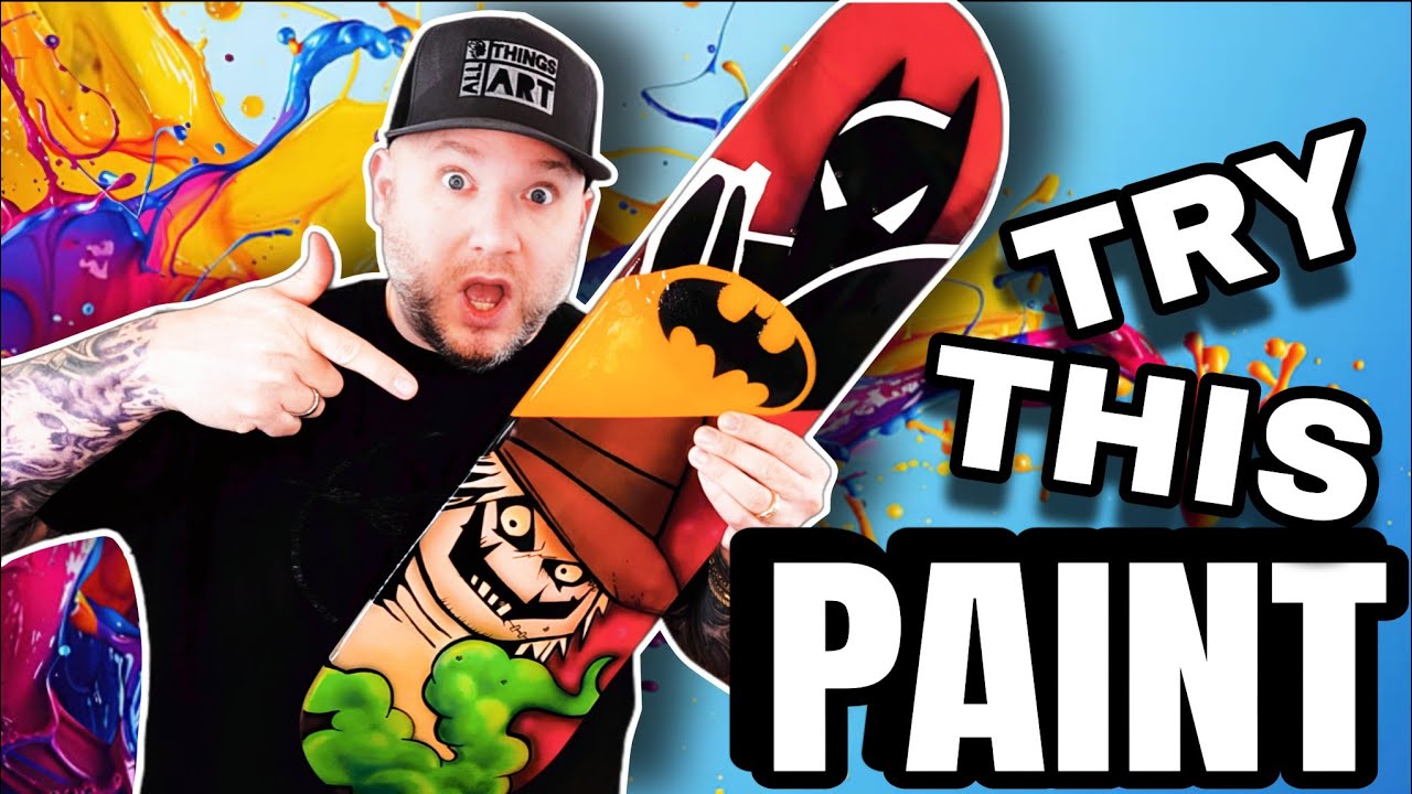 Testing Let's Resin Airbrush Paints: Batman Mural on Skateboard Deck | Full Review & Tutorial!