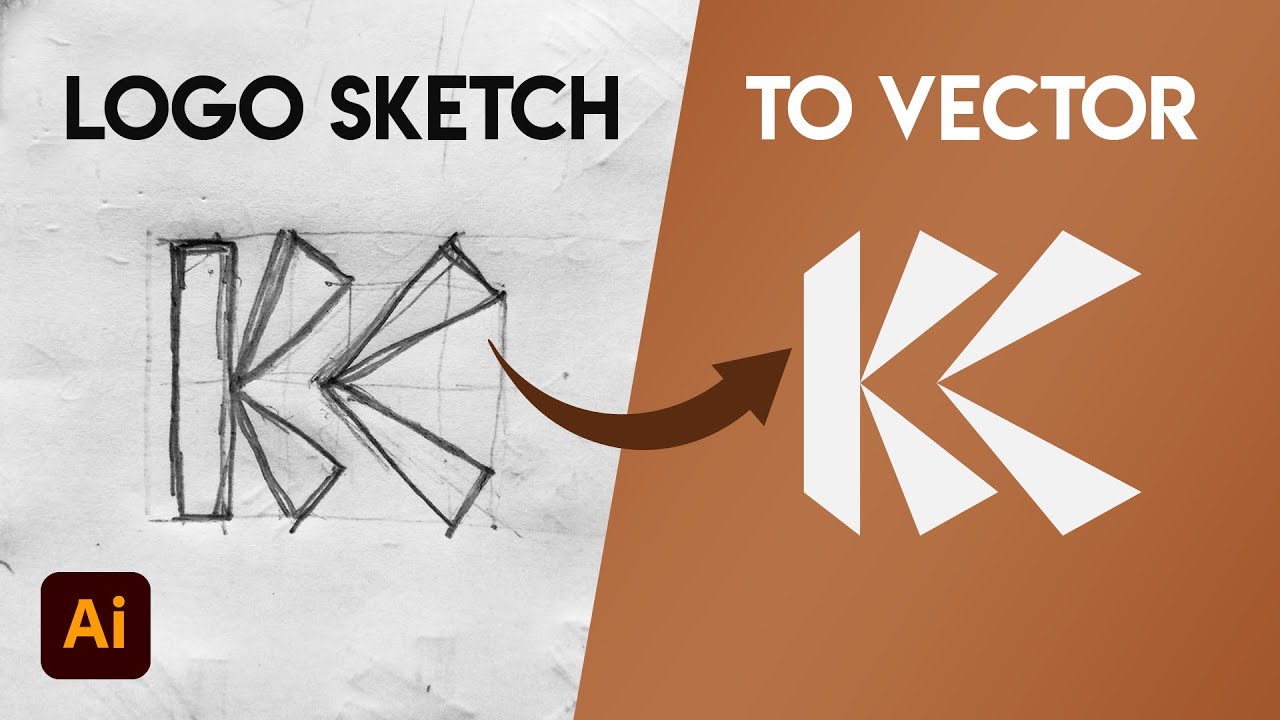How To Turn A Sketch To A Vector Logo Design - Illustrator Tutorial