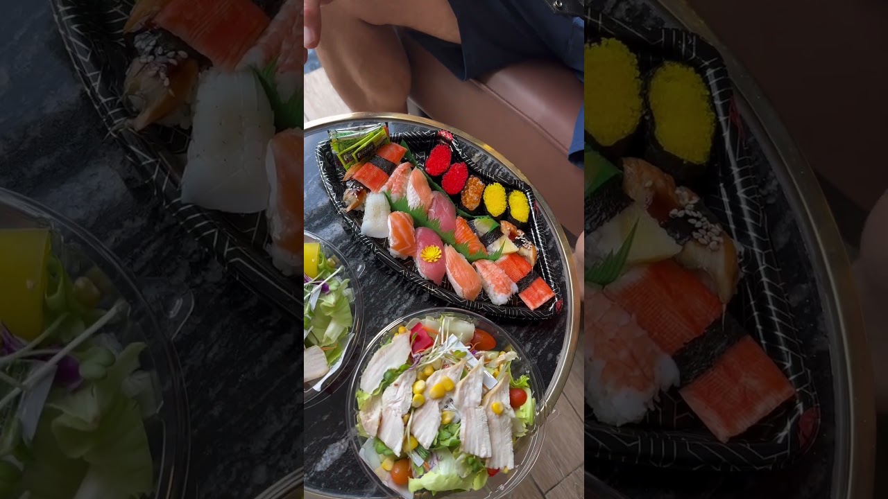 🚚 Lotte Mart Grab Delivery &ndash; $8.84 Sushi & Chicken Salads 🍣🥗 #LotteMart #GrabDelivery #Sushi #Foodie