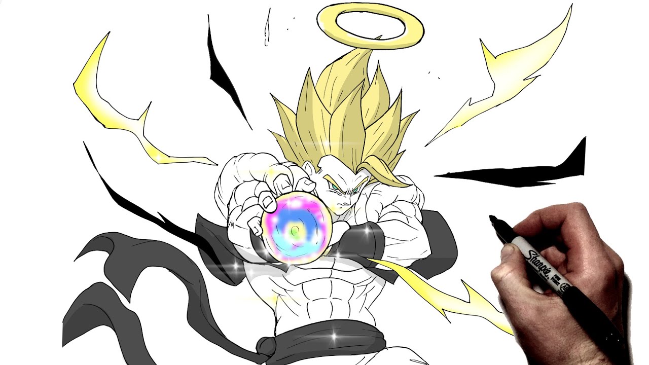 How To Draw SSJ Gogeta Stardust Breaker | Step By Step | Dragon Ball