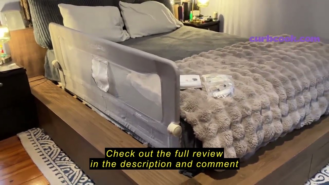 Review HOMEAL Bed Rail for Toddlers, 59in Swing Down Baby Bed Rail Guard, Toddler Bed Rails for King
