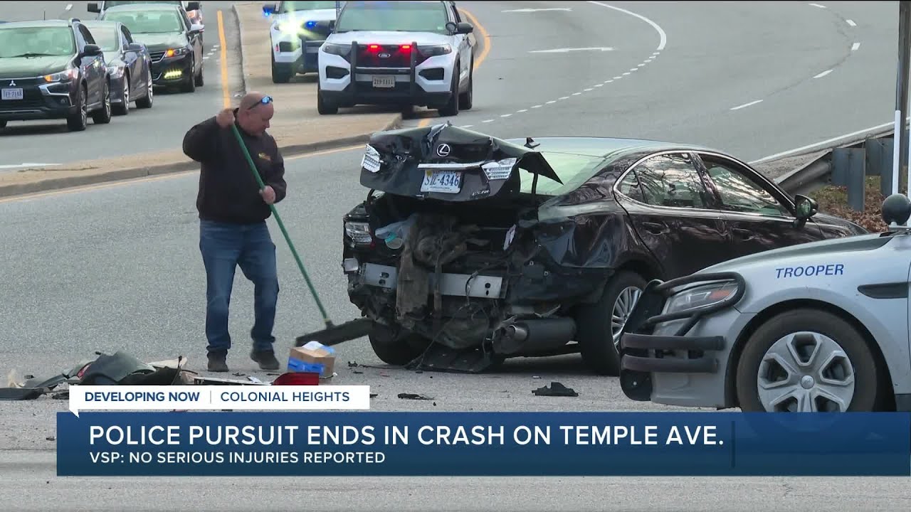 Virginia State Police chase ends in crash in Colonial Heights