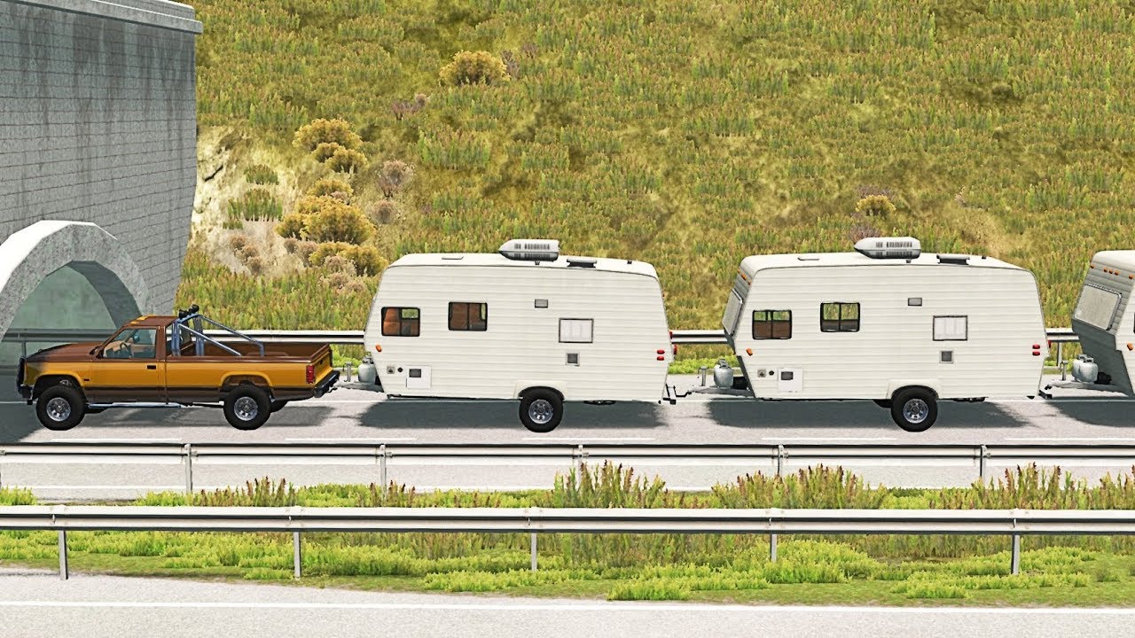 BeamNG.drive - Caravans, Camping trailers, Mobile Homes Fails & Crashes