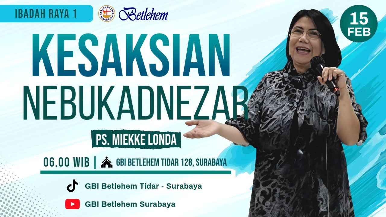 GBI BETLEHEM MORNING SERVICE LIVE STREAMING - 15 Februari 2026