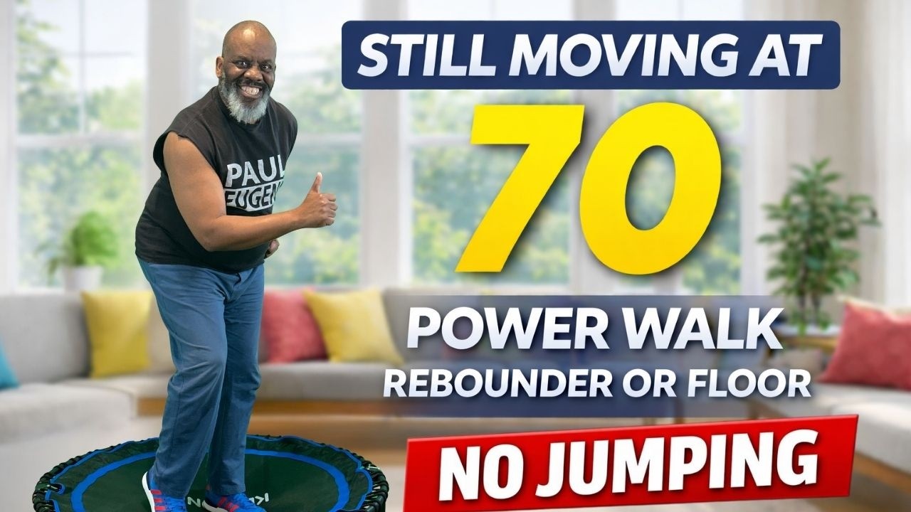 Still Moving at 70! | 20 Minute Indoor Power Walk (Rebounder or Floor • No Jumping)