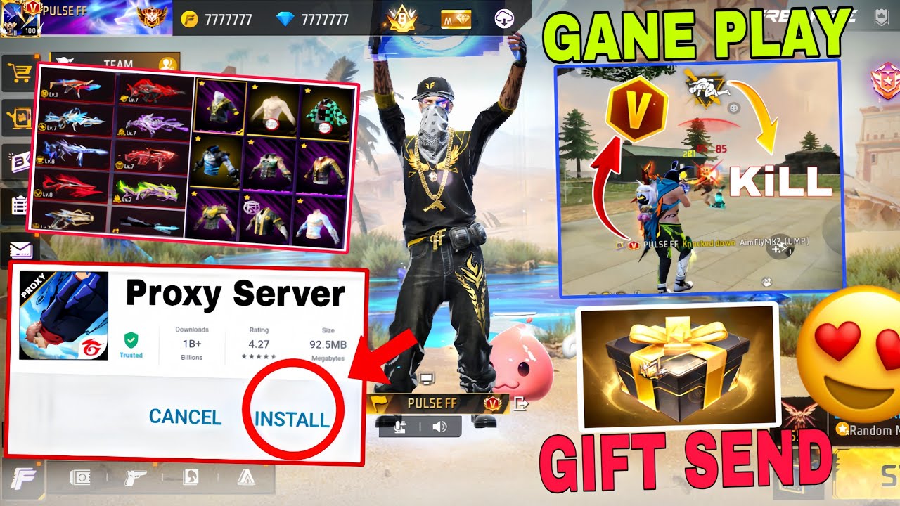 GIFT SEND / GAME PLAY 😍 100% Working || HOW TO DAWNLOAD PROXY SERVER | ViP Proxy 😱💯🔥