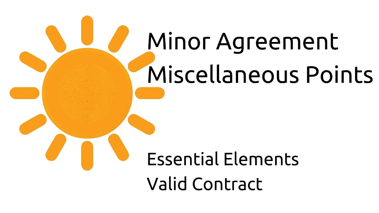 Misc points related to minor agreement | Other Essential Elements of a Valid Contract | CA CPT | CS
