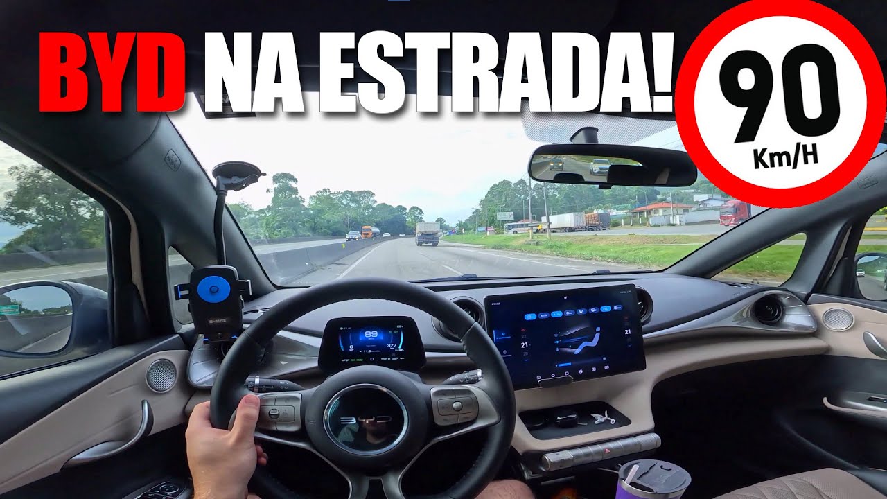 TESTANDO A AUTONOMIA DO BYD DOLPHIN NA ESTRADA A 90KM/H SURPREENDEU!