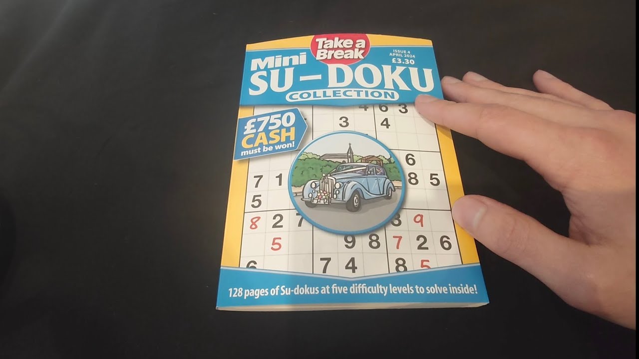 ASMR Solving a Sudoku Puzzle, Tapping, Whispering, Page Turning