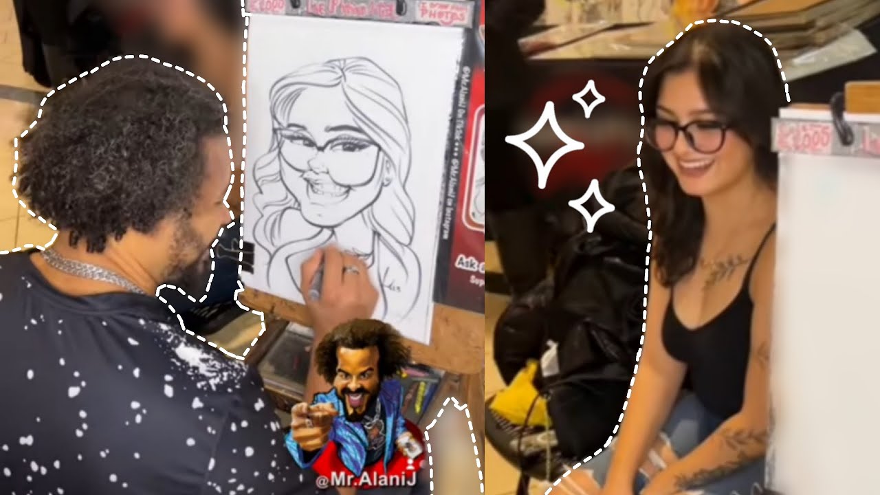 Trinity gets drawn by Alani J at the Small Business Gallery
