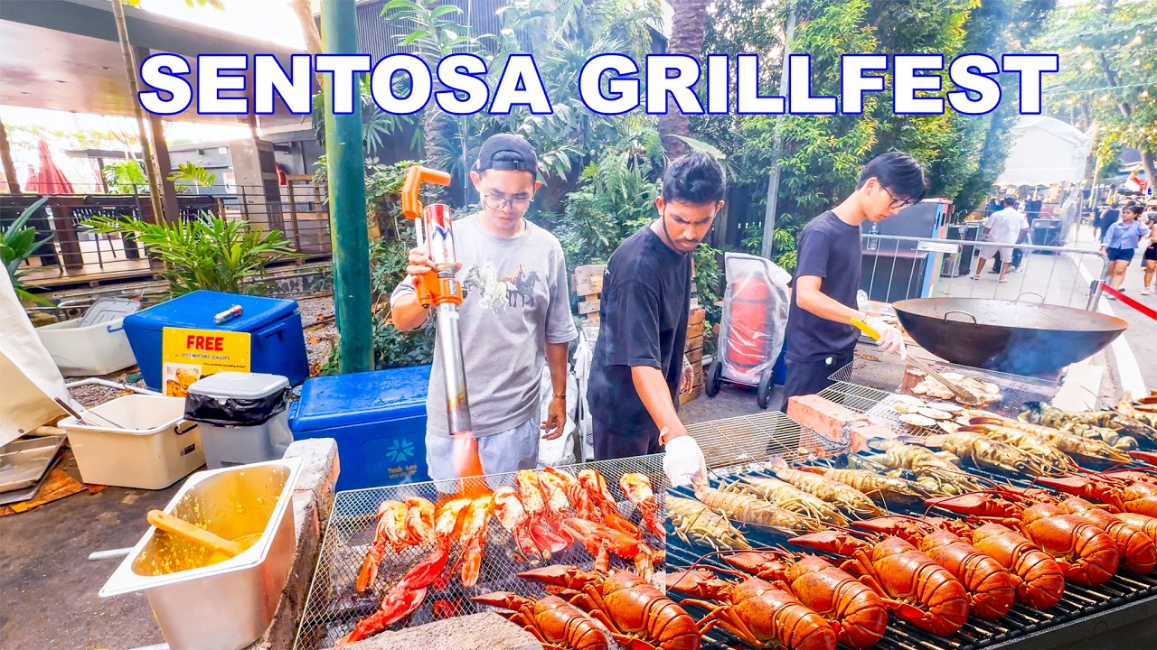 🔥 Sentosa GrillFest 2025 | Singapore Biggest Street Food Market for Grill Food🇸🇬🍖🍗🦐