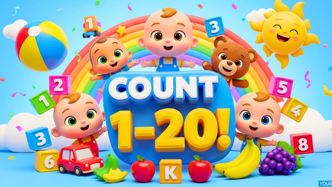 Counting 1–20 Song | Learn Numbers with Toys & Fruits | 3D Cartoon #cartoon