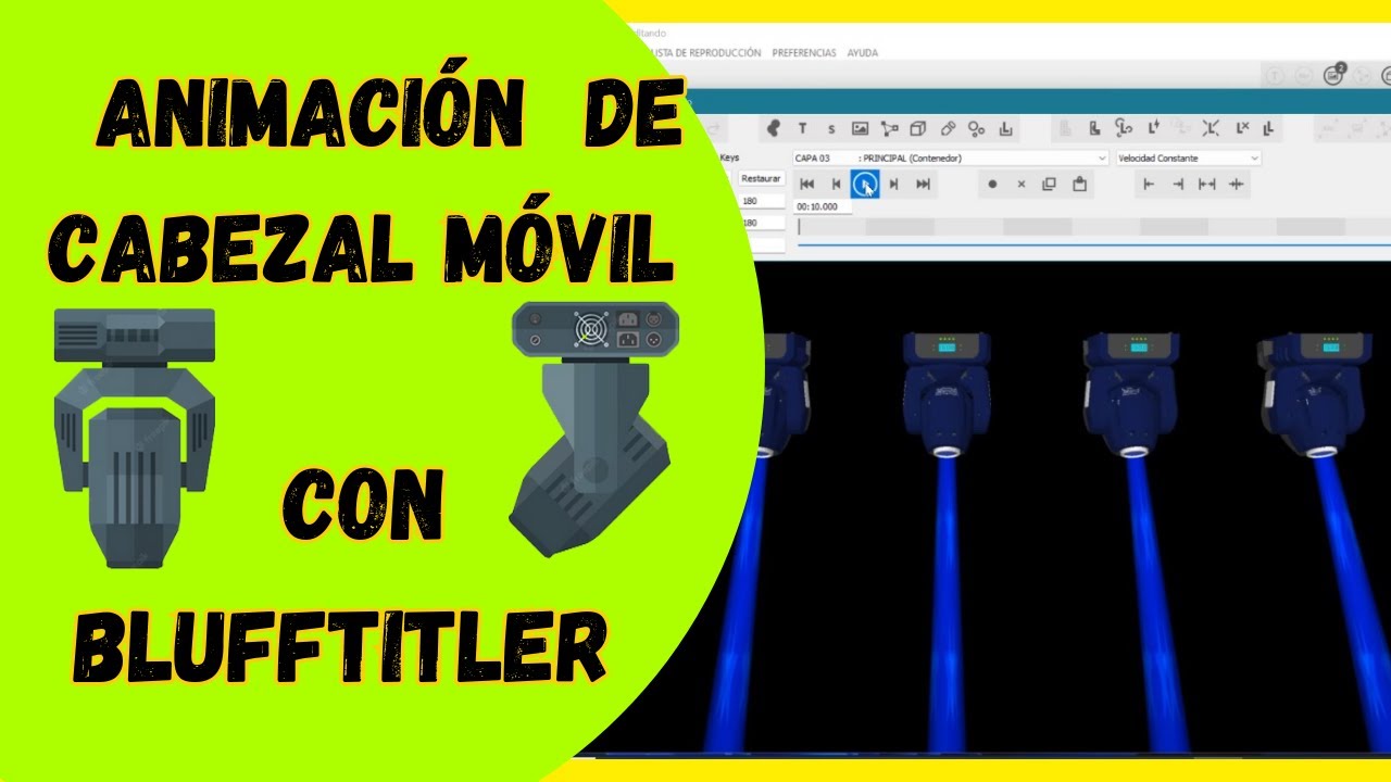 (BluffTitler Parte. 1) Animación de Cabezal Móvil (LUCES ROBÓTICAS).