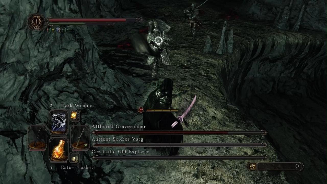 DARK SOULS II 3 man Gank Squad vs Tmarkz all melee