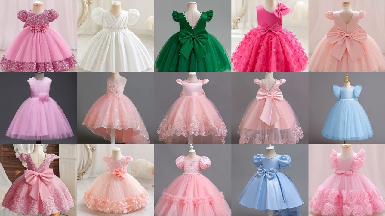 Most beautiful latest new design frower girl frock birthday party designs 2025 