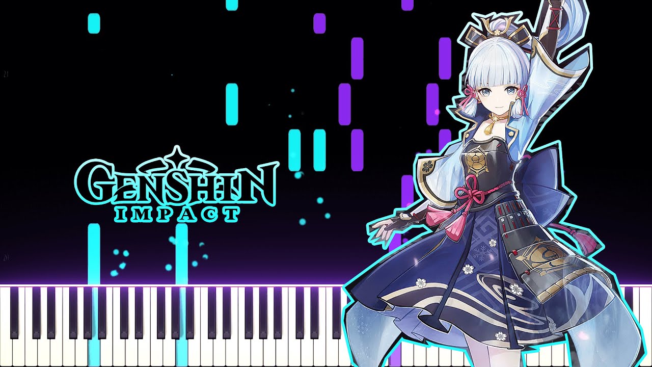 Genshin Impact Demo OST - Kamisato Ayaka: Camellia in Winter Snow | [Piano Cover] (Synthesia)「ピアノ」