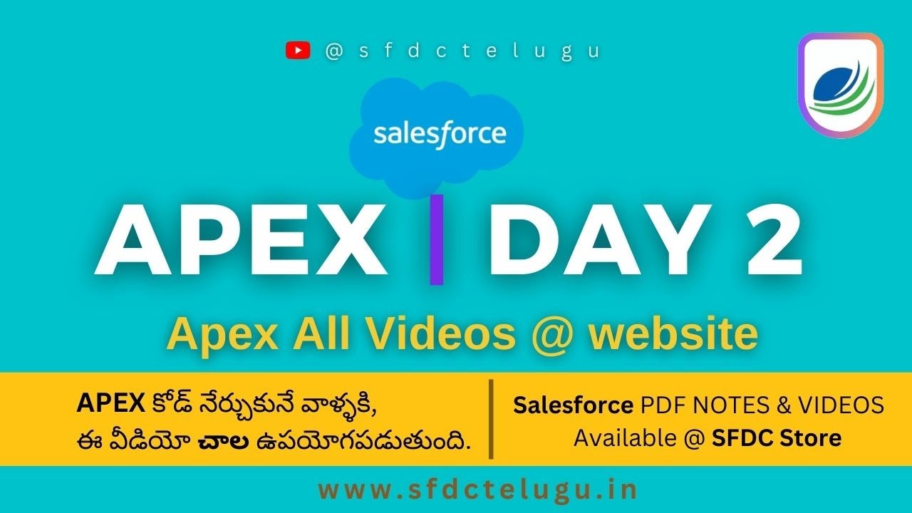 Salesforce Apex Day -2| Like and Subscribe | #sfdctelugu