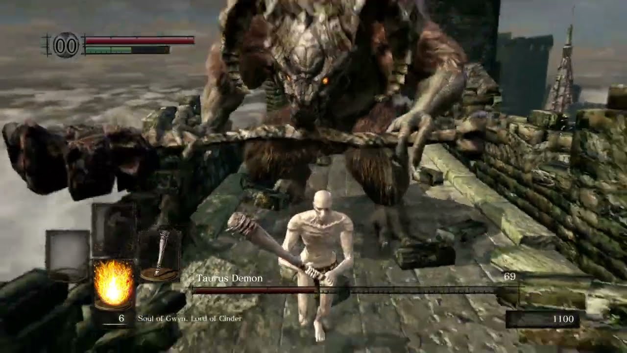 Taurus Demon SL1 NG+6 WL0 no sprint/roll/rings/buffs/aux