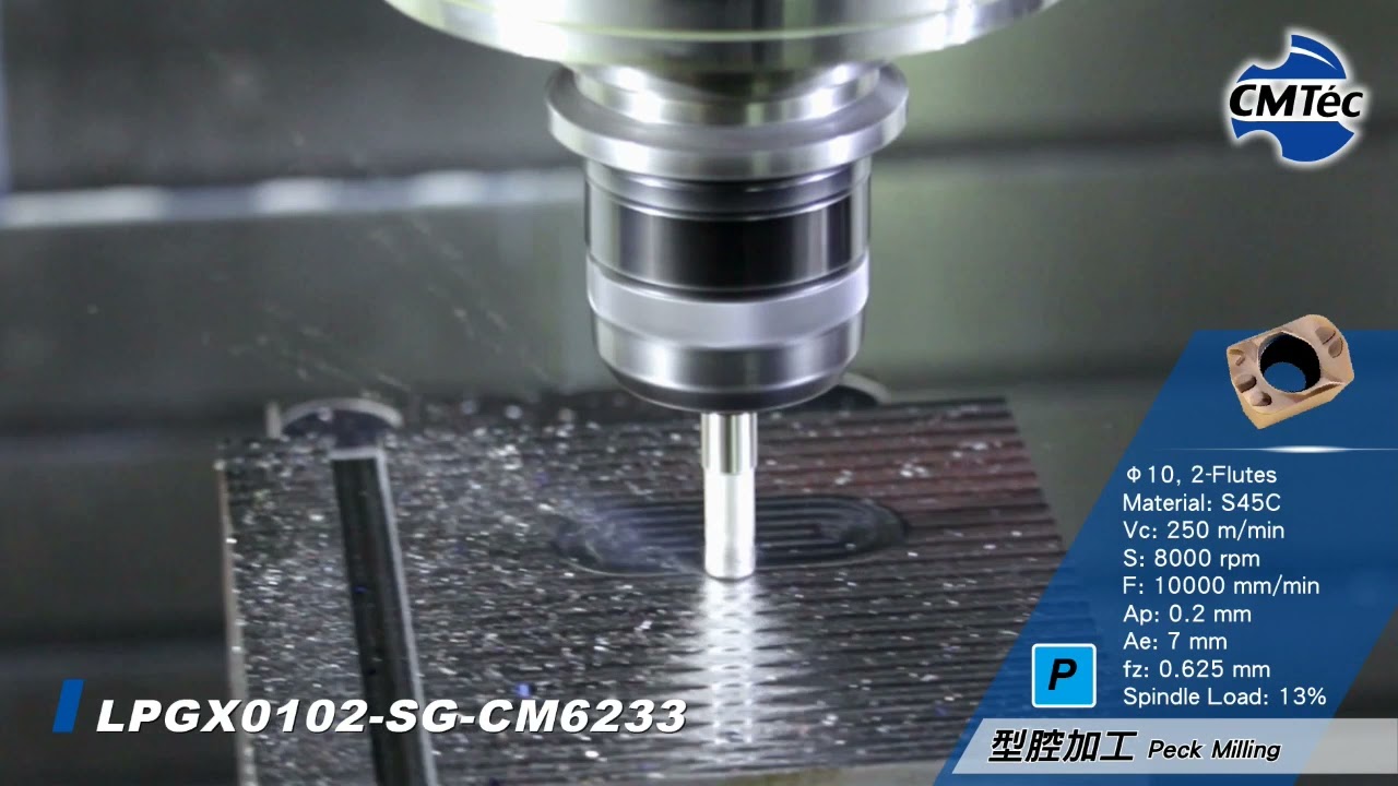CMTec_LPGX系列- 鎢鋼高進給型銑刀片&Phi;10, 性能測試-加工中碳鋼S45C【LPGX High Feed Insert- Milling Carbon Steel (S45C)】