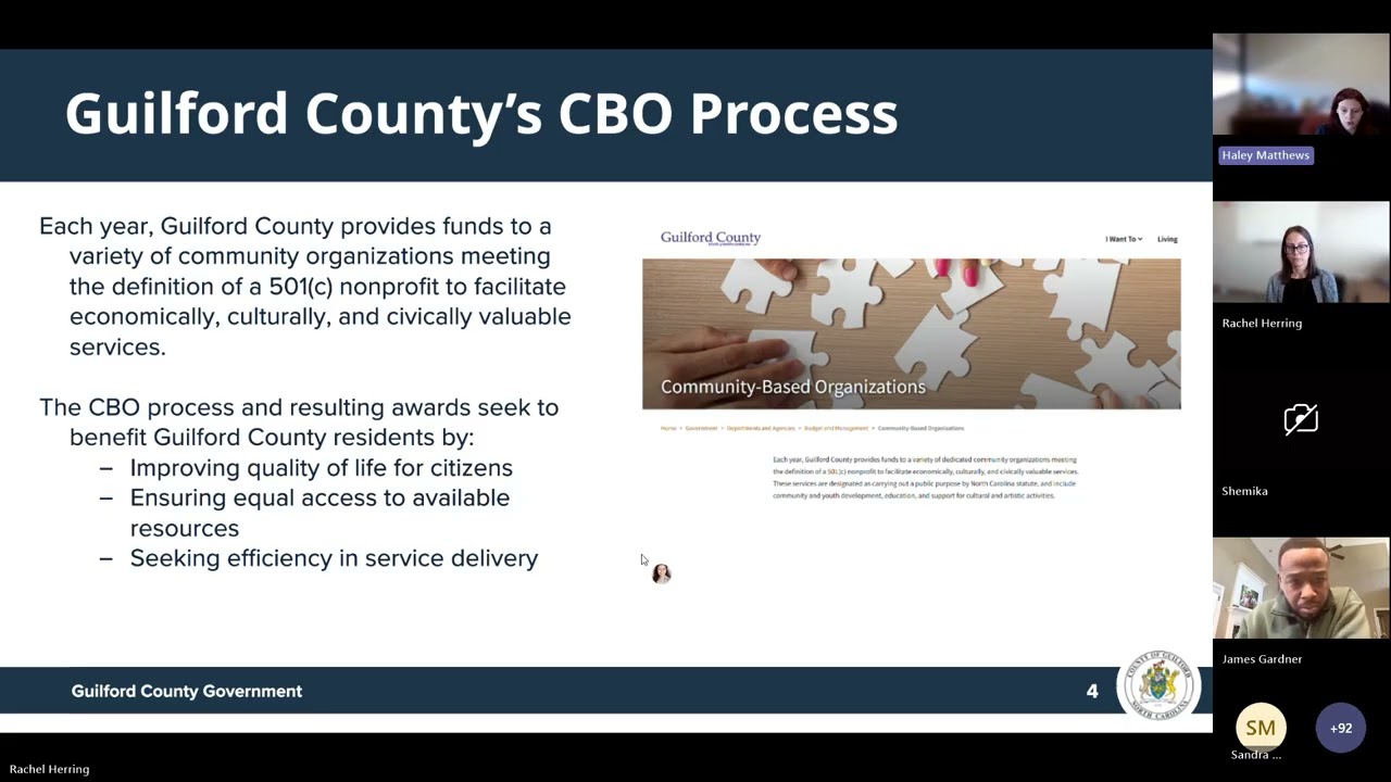 FY2026 Guilford County Community Based Organization Funding Application Virtual Information Session