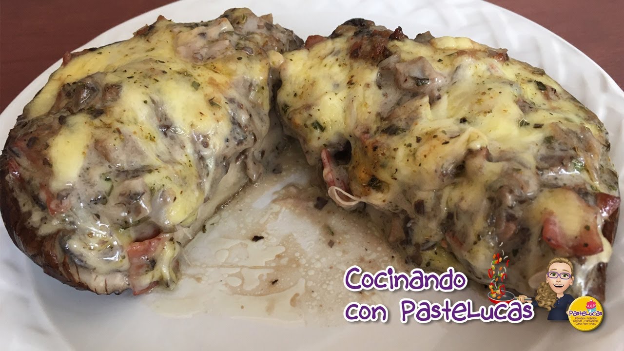 PORTOBELLOS rellenos con TOCINO, EXQUISITOS! # 72